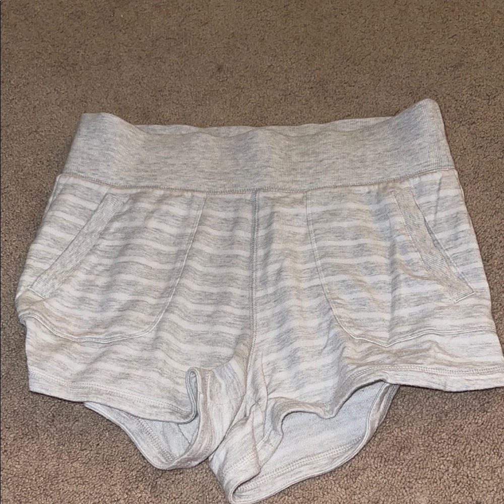 Athleta Gray Striped Casual Shorts